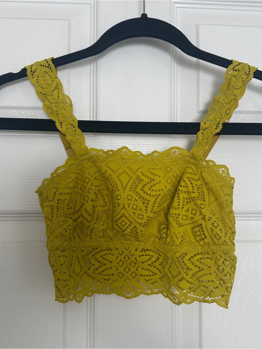 aerie Lace Crop Bralette - Mustard